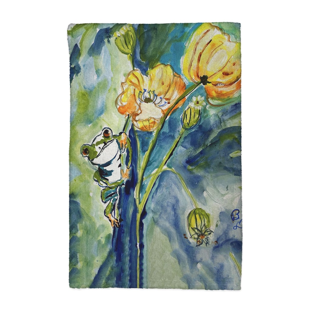 Frog & Flower Kitchen Towel - 16x25