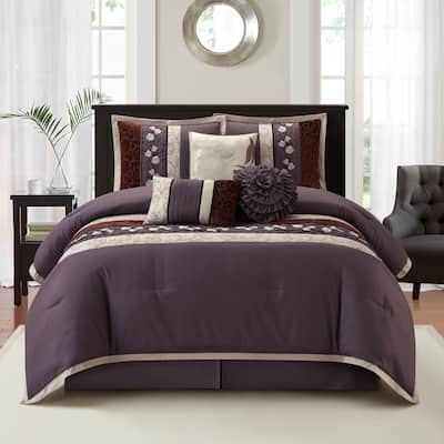 Nanshing Stella Purple 7-piece Bedding Comforter Set