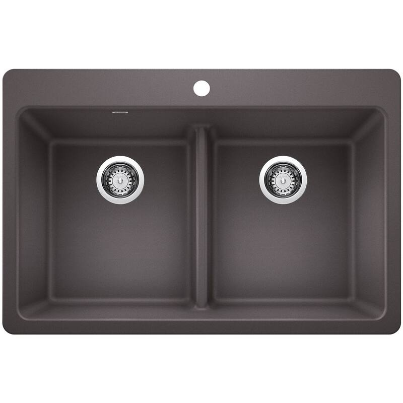 Blanco 443205 Liven 33" Drop-In/Undermount 50/50 Double Basin - Cinder