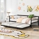 preview thumbnail 1 of 24, Twin Size Metal Daybed wAdjustable Trundle,Daybed Frame,Pop Up Trundle Black