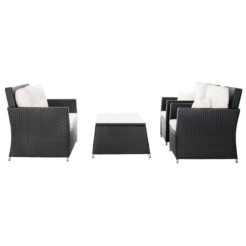 SAFAVIEH Outdoor Living Lorma 4-Piece Patio Set - 55"W x 32"D x 33"H