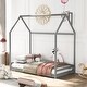 preview thumbnail 1 of 10, Twin Size House Bed Wood Bed, Gray Grey