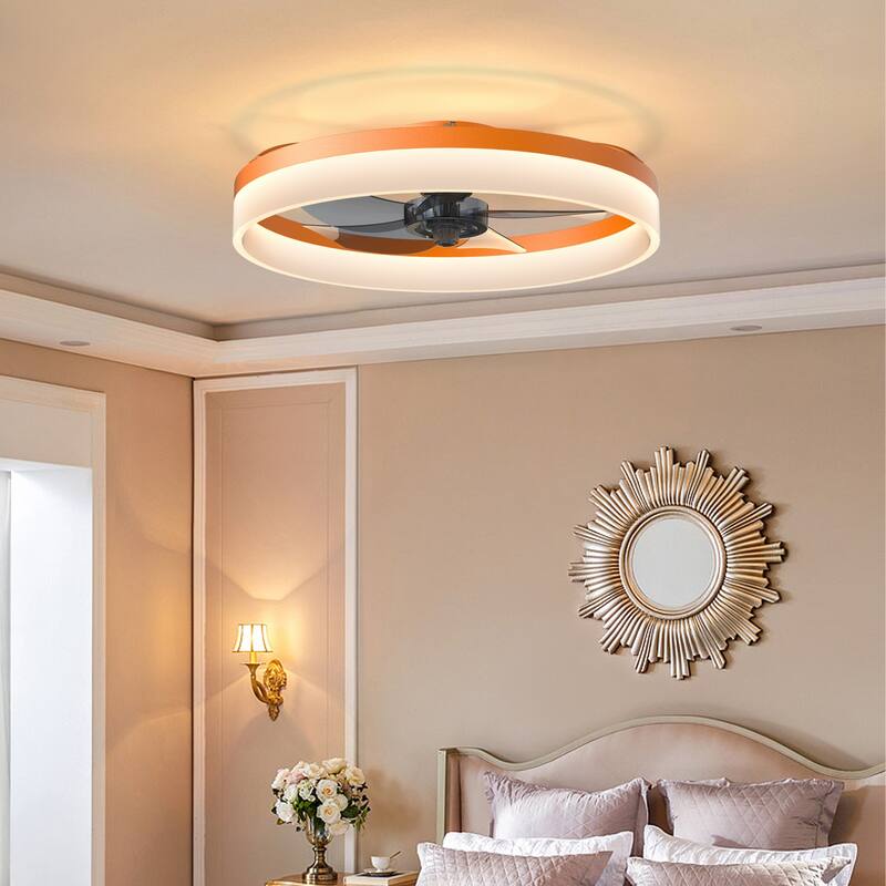Ceiling Fans with Lights Dimmable LED Embedded installation of thin modern ceiling fans