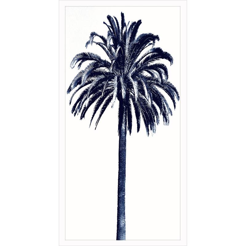 Palm Tree Blue III Framed Art Giclee Under Glass - 50 X 26 X 3