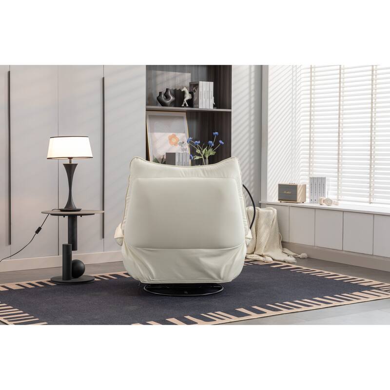 270° Swivel Glider Recliner Chair, Power Recliner with USB Port, Atmosphere Lamp