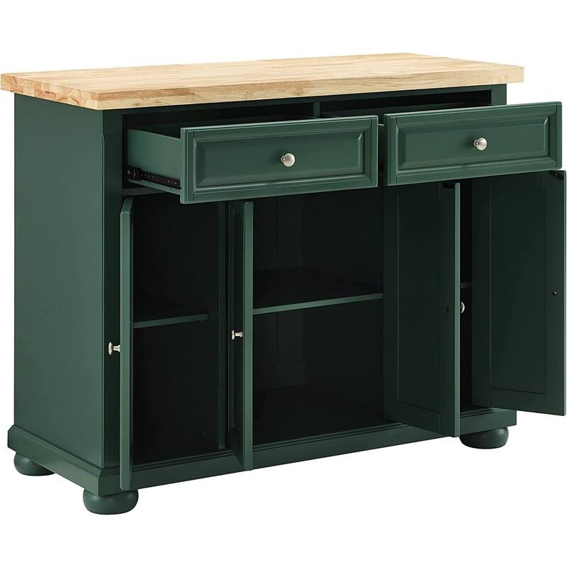 Kitchen Island Cart with Storage & Wheels - Rolling Kitchen Workstation for Food Prep & Serving