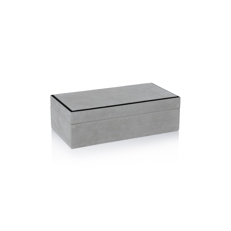 Arden Suede Leather Decorative Box - Small - Rectangle