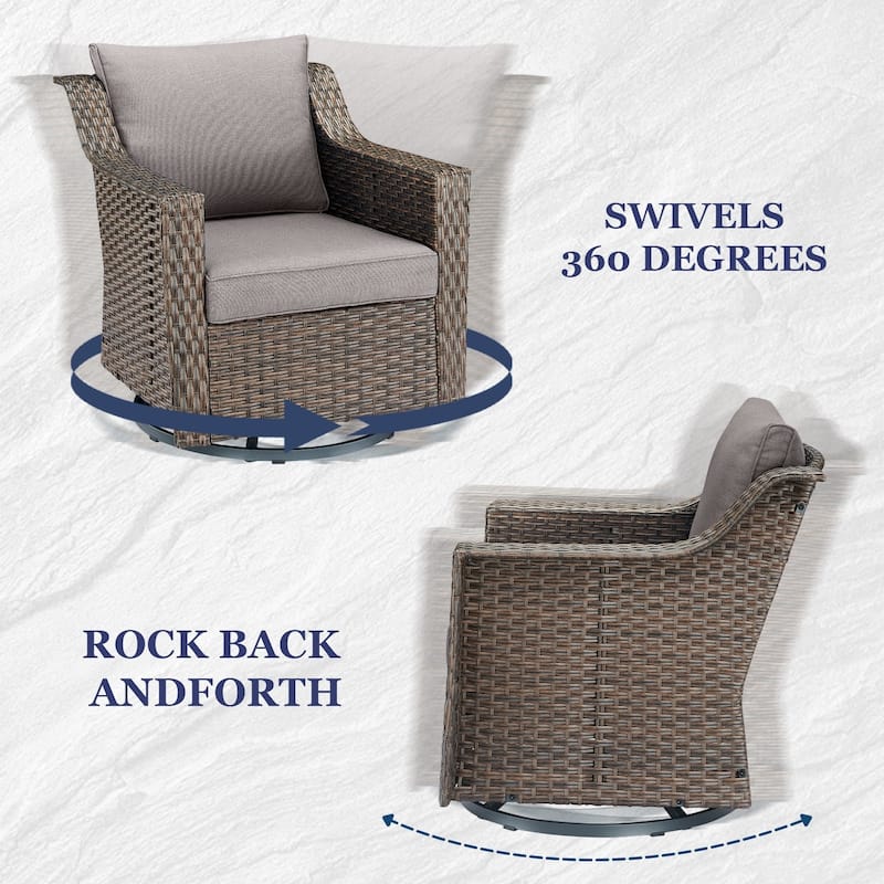 Gymojoy Outdoor Furniture Patio Swivel Rocking Chair Sets