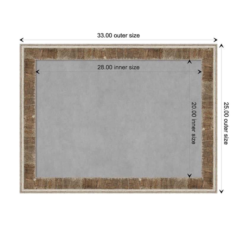 Amanti Art Farmhouse Brown Narrow Framed Magnetic Board - Board Size 28x20