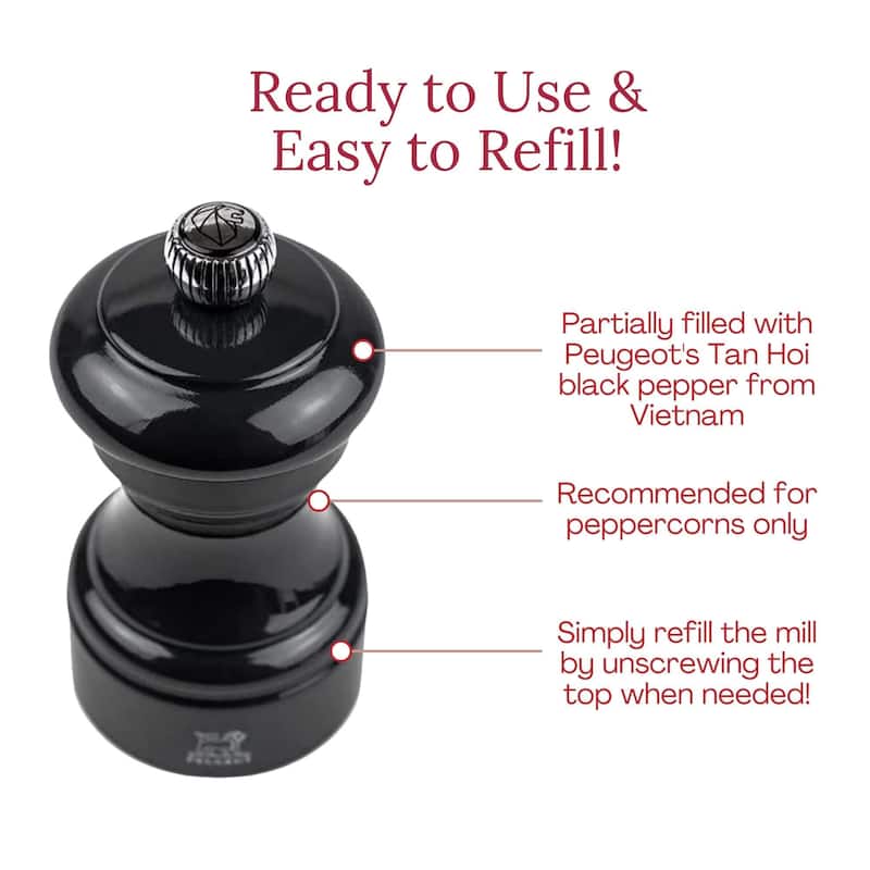 Peugeot Bistro Pepper and Salt Mill Set - 10cm - 4in.
