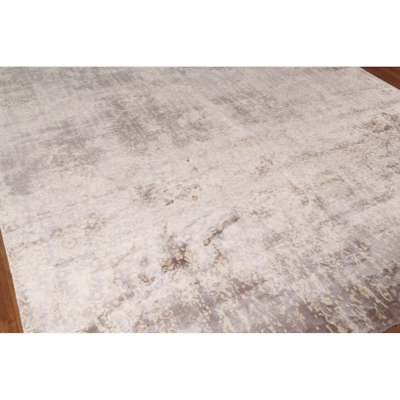 All-Over Design Abstract Indian Area Rug Handmade Wool Carpet - 8'3"x 11'5"