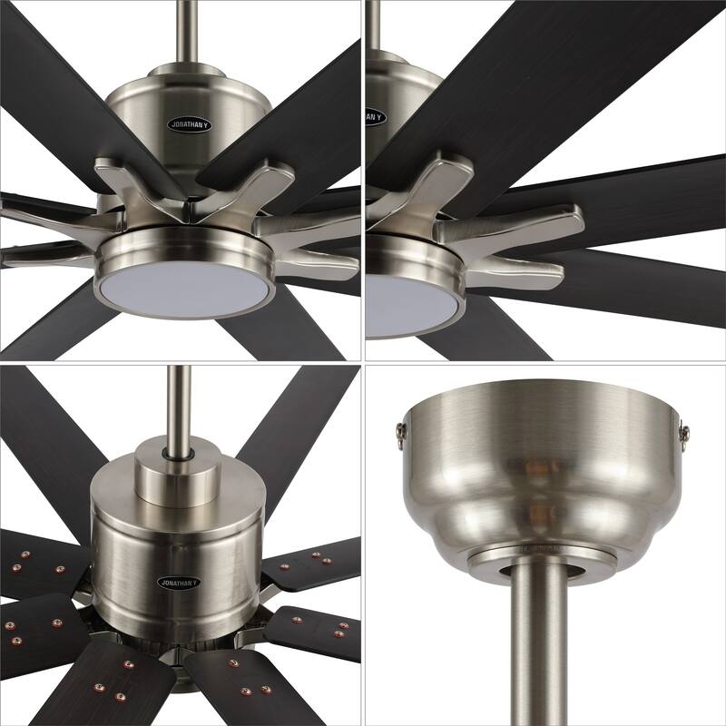 Miranda 66" 1-Light Contemporary Iron Mobile-App/Remote-Controlled 6-Speed Ceiling Fan with Integrated LED Light by JONATHAN Y