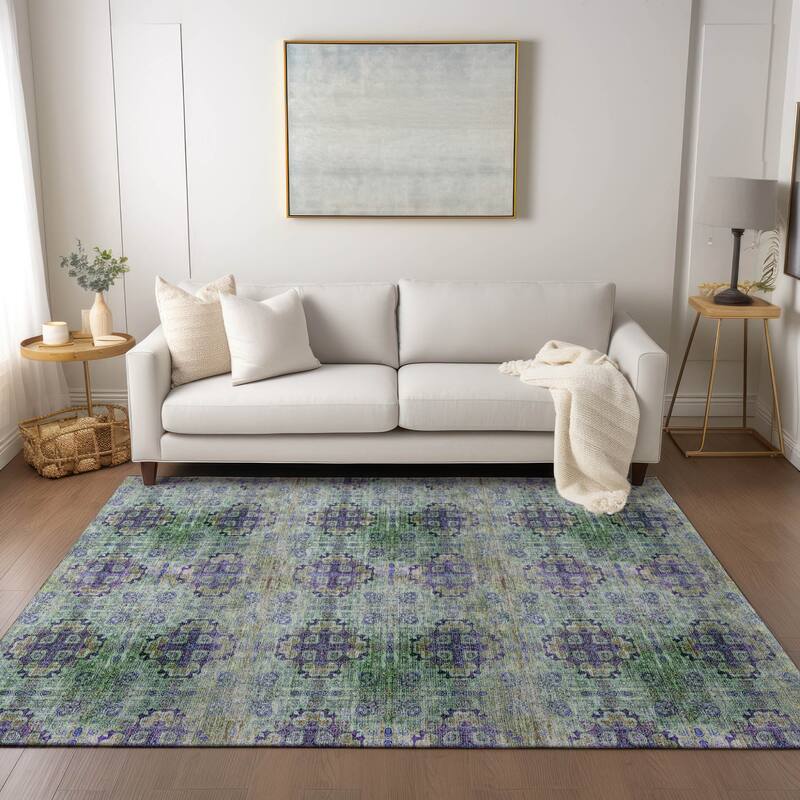 Altolu Garden-Inspired Weather Resistant Classic Meets Modern Runner Outdoor Rug
