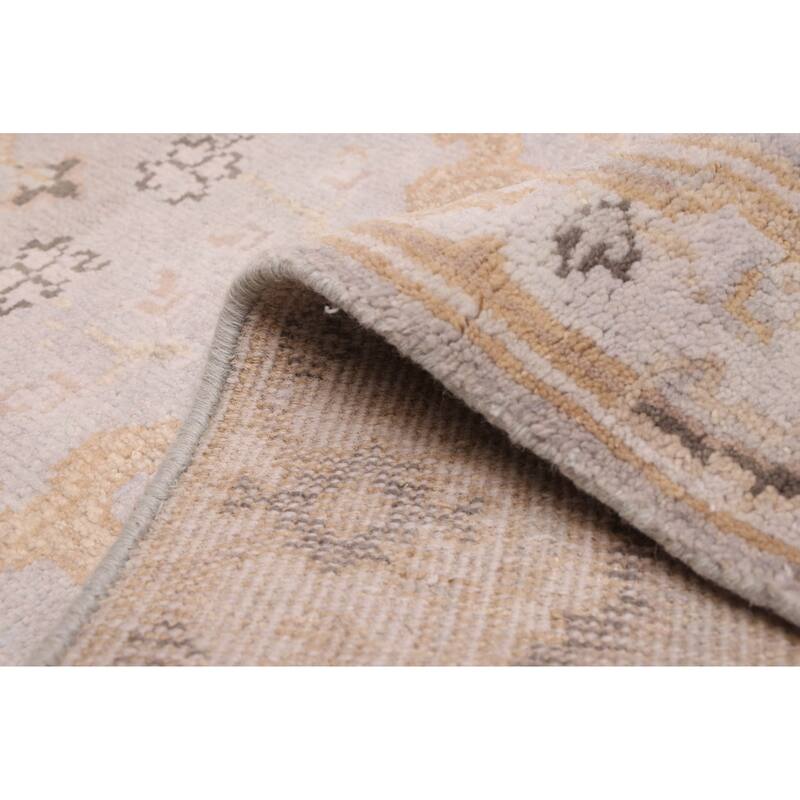 ECARPETGALLERY Hand-knotted Royal Oushak Grey Wool Rug - 3'1 x 11'8