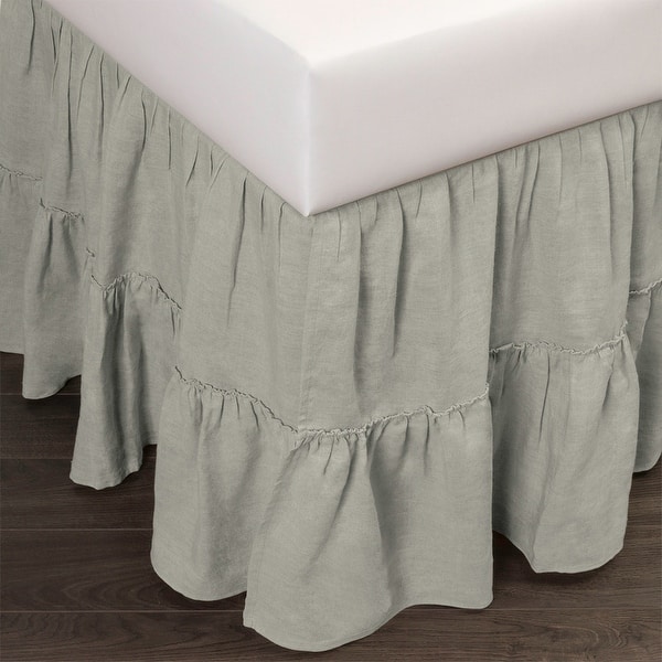 Courtney Linen Seaglass 3 Piece TuckIn Bed Skirt Bed Bath & Beyond 34020342