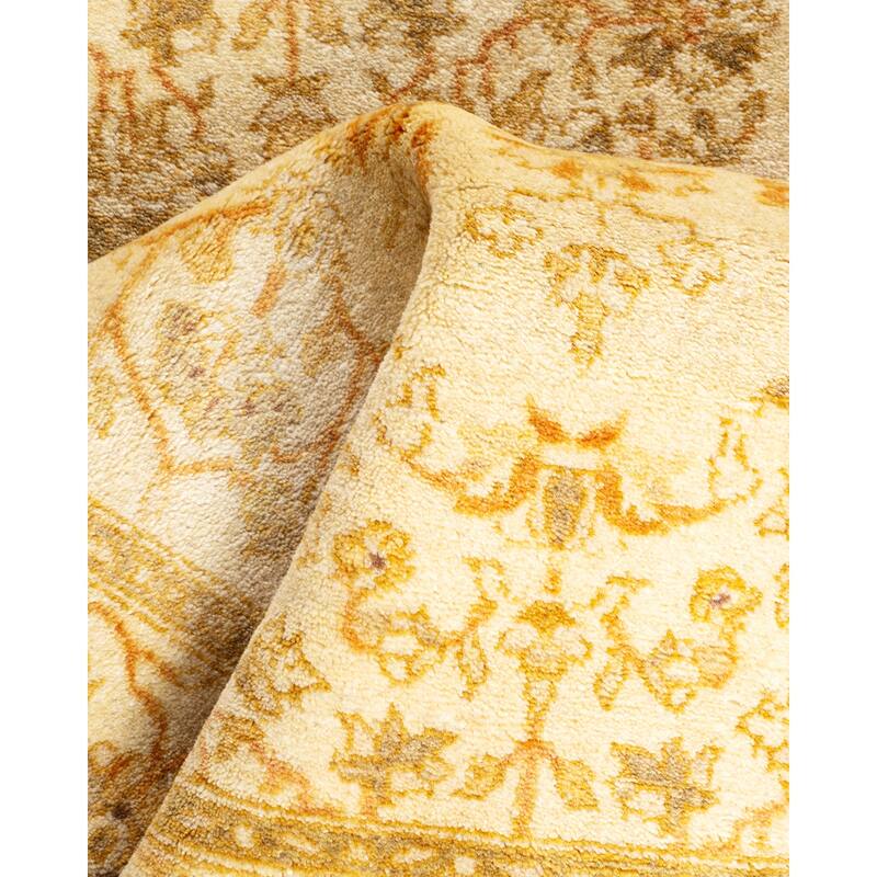 Overton Hand Knotted Wool Vintage Inspired Traditional Mogul Ivory Runner Rug - 2' 9" x 11' 10"