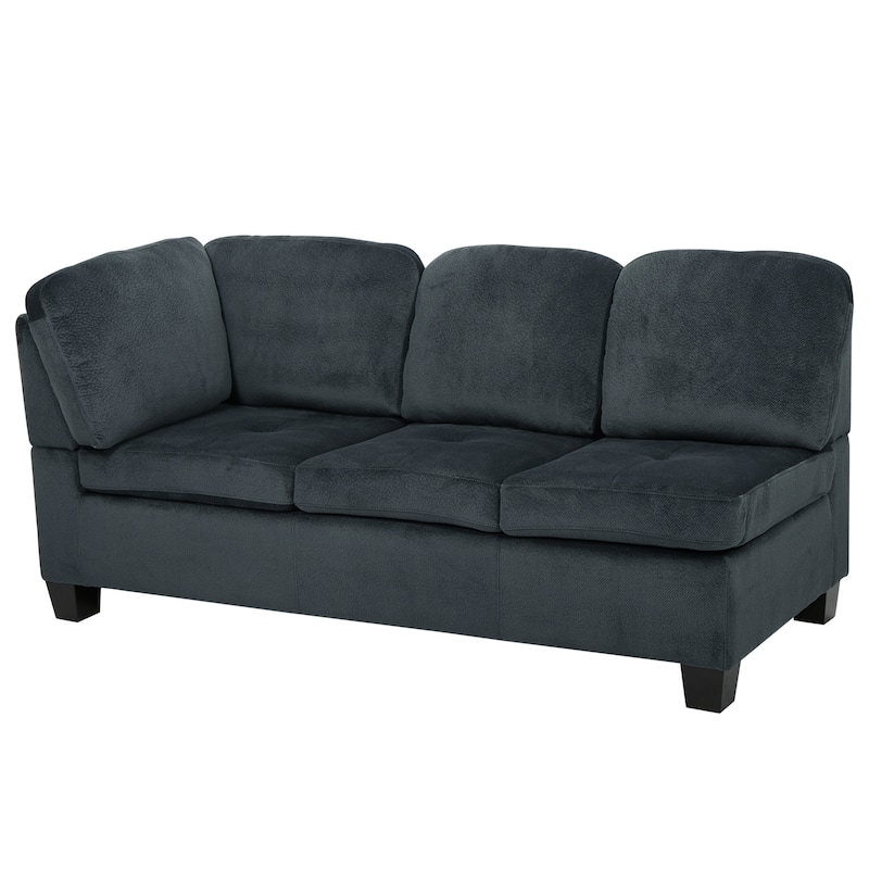 Modern L Shaped Sectional Sofa with Tufted Upholstery and Firm Cushions for Living Rooms or Guest Spaces
