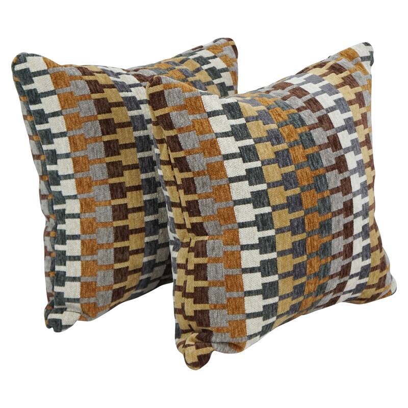 Blazing Needles 17-inch Square Throw Pillows (Set of 2) - Legion Browns
