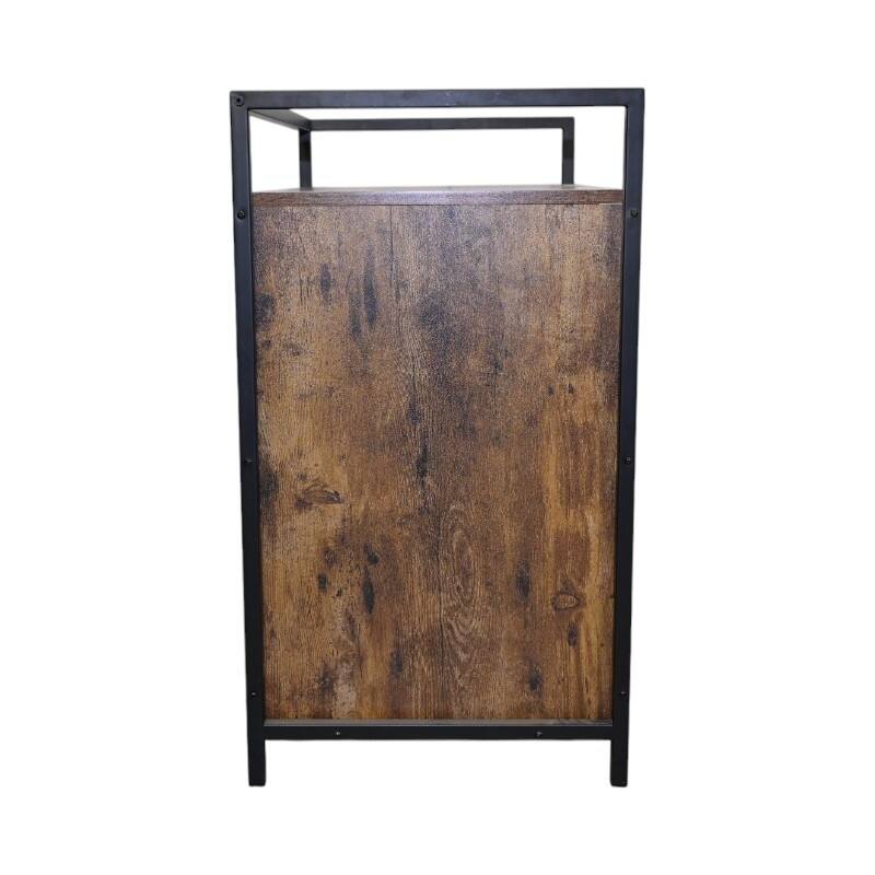 61 lbs Rustic Brown Wooden Cat Litter Box Enclosure, Spacious Hidden Cat Litter Box with Scratching Mat Furniture