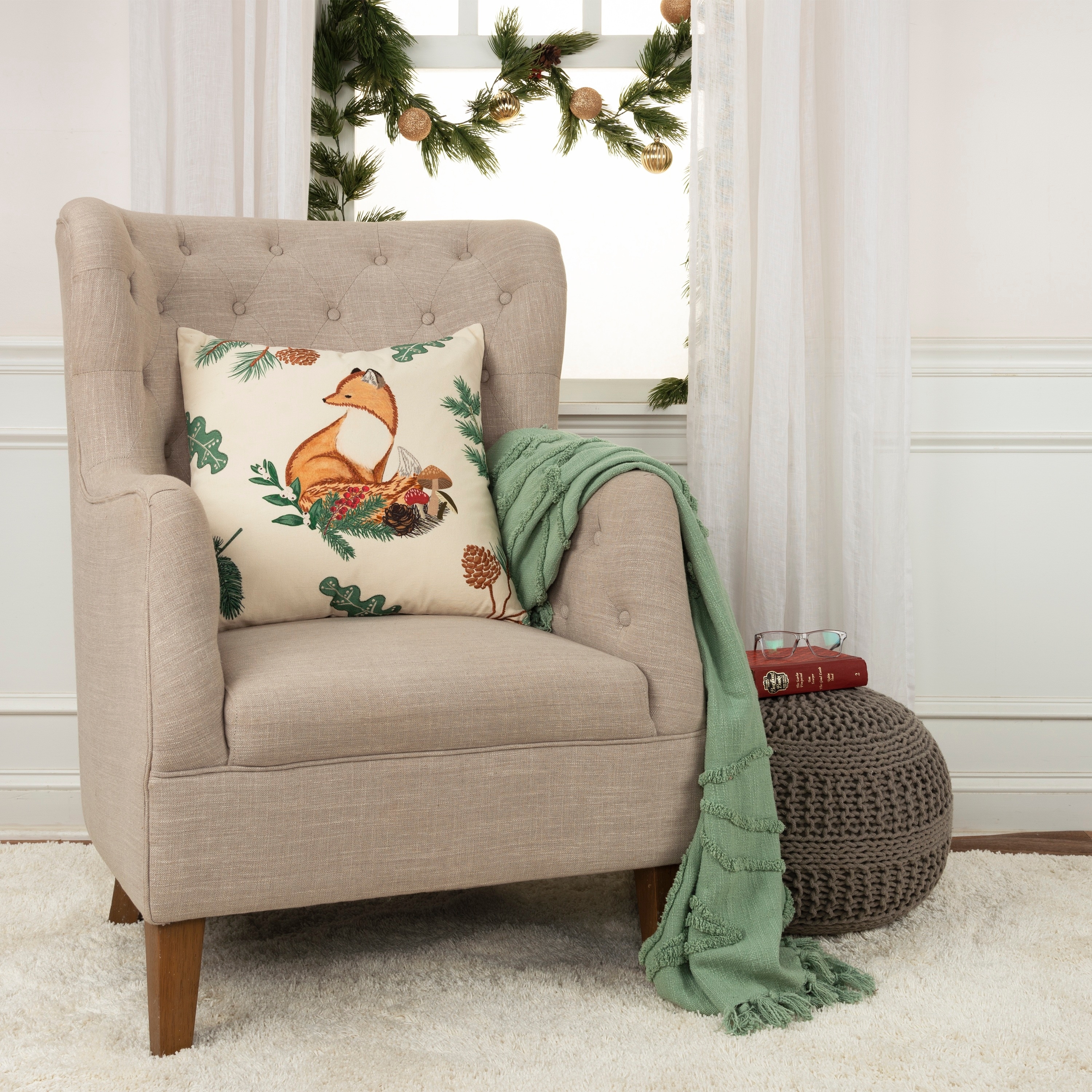 Fox throw pillow cheap