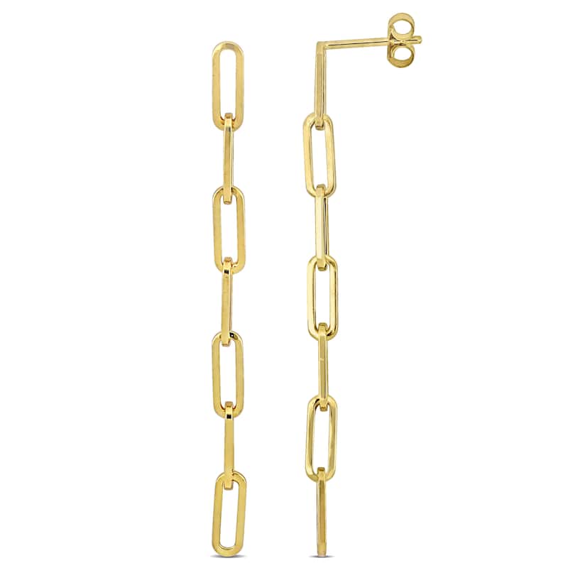 Miadora Paperclip Link Drop Earrings in 14K Yellow Gold