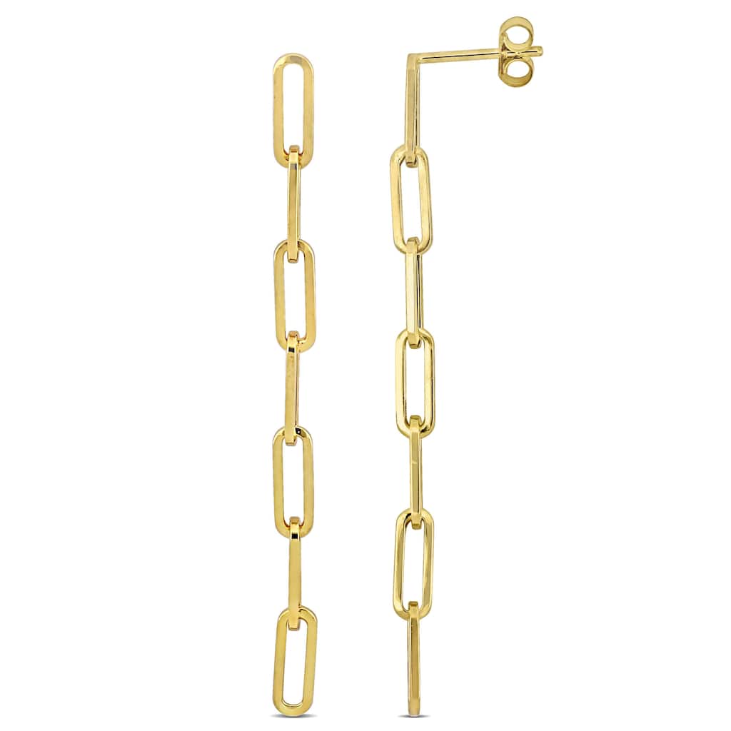 Miadora Paperclip Link Drop Earrings in 14K Yellow Gold