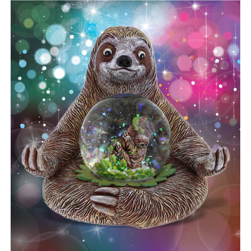 CoTa Global Sloth Snow Globe Realistic Animal with Sparkling Glitter - 45mm