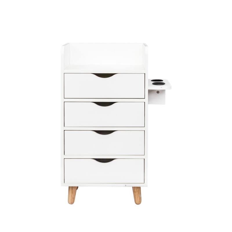 GDF Studio - June Modern 4-Layer Salon Storage Cabinet with Drawers and Hair Dryer Holders