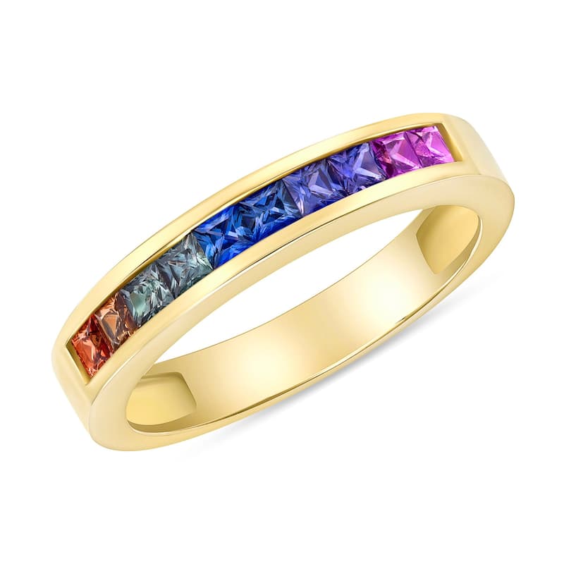 0.52 ct Multi Sapphire Ring in 14k Yellow Gold