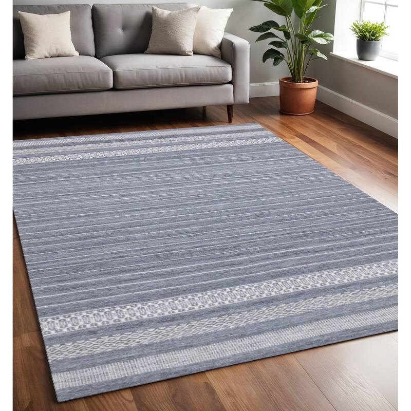 HomeRoots Striped Modern Rectangle Area Rug - 5' X 8'