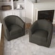 preview thumbnail 7 of 44, Nailhead Trim Upholstered Swivel Accent Chairs Set of 2