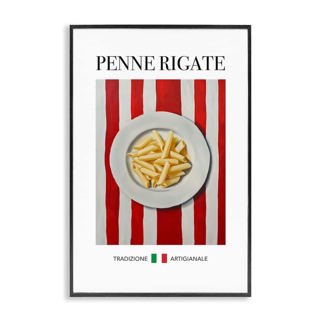 Stupell Traditional Penne Rigate Pasta Framed Giclee Art Design By Andreas Magnusson