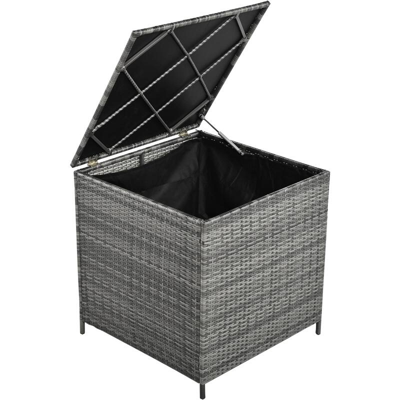6-Piece Outdoor Wicker Patio Sofa Set with Table and Storage