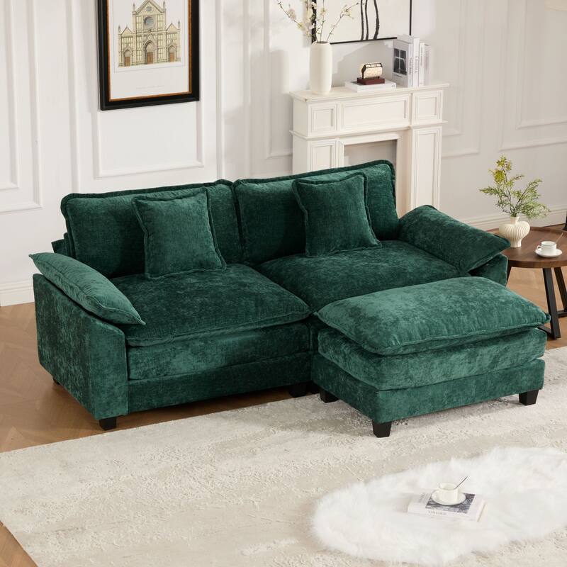 Wider Armrest LoveSeat (Ottoman is not included), Modern Sectional Couch, for Living Room Bedroom and Apartment