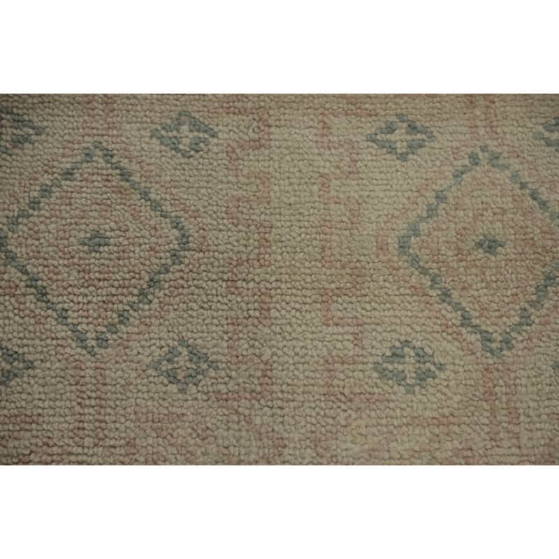 Hand-knotted Modern Wool Beige Geometric Area Rug Oriental Carpet - 7' 10'' X 5' 5''