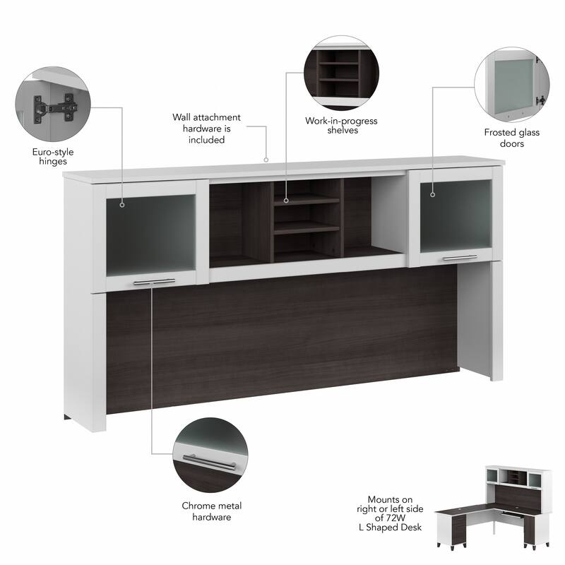 Bush Furniture Somerset 72W 3 Position Sit to Stand Desk