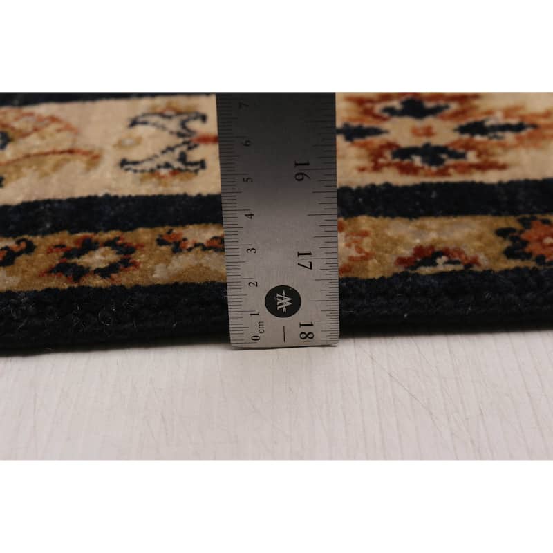 ECARPETGALLERY Hand-knotted Jamshidpour Black, Light Khaki Wool Rug - 5' 8" x 7' 11"