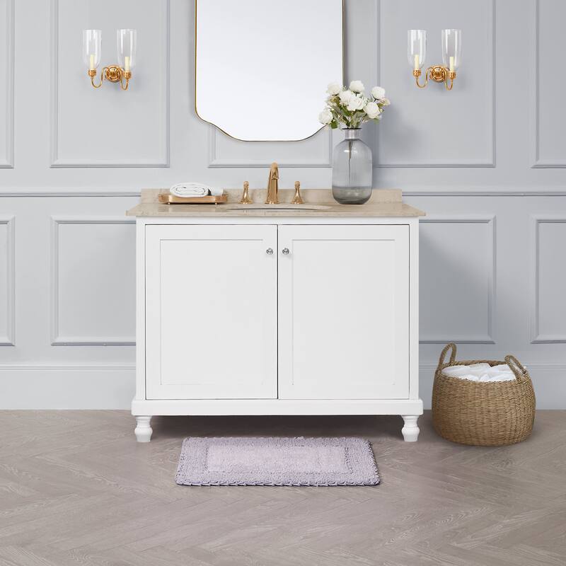 Laura Ashley Ruffle Border Pure Cotton Bath Rugs