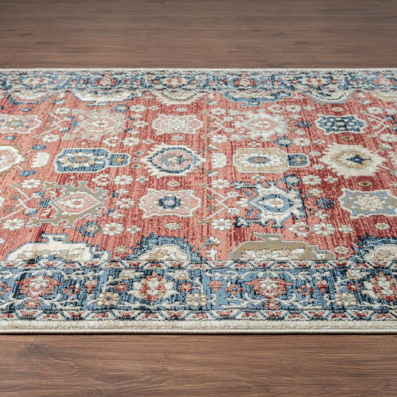 Abani Rugs Savoy SAV120A Blue Red Oriental Area Rug