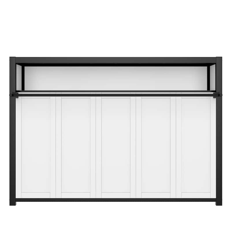 Twin Size Murphy Bed Chest, Hidden Wall Platform Bed with Storage Shelves, Heavy Duty Metal Foldable Bed Frame
