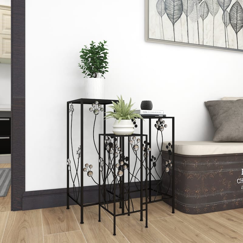 Black Metal Plantstand (Set of 3)