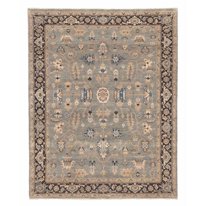 ECARPETGALLERY Hand-knotted Finest Agra Jaipur Teal Wool Rug - 7'8 x 9'8