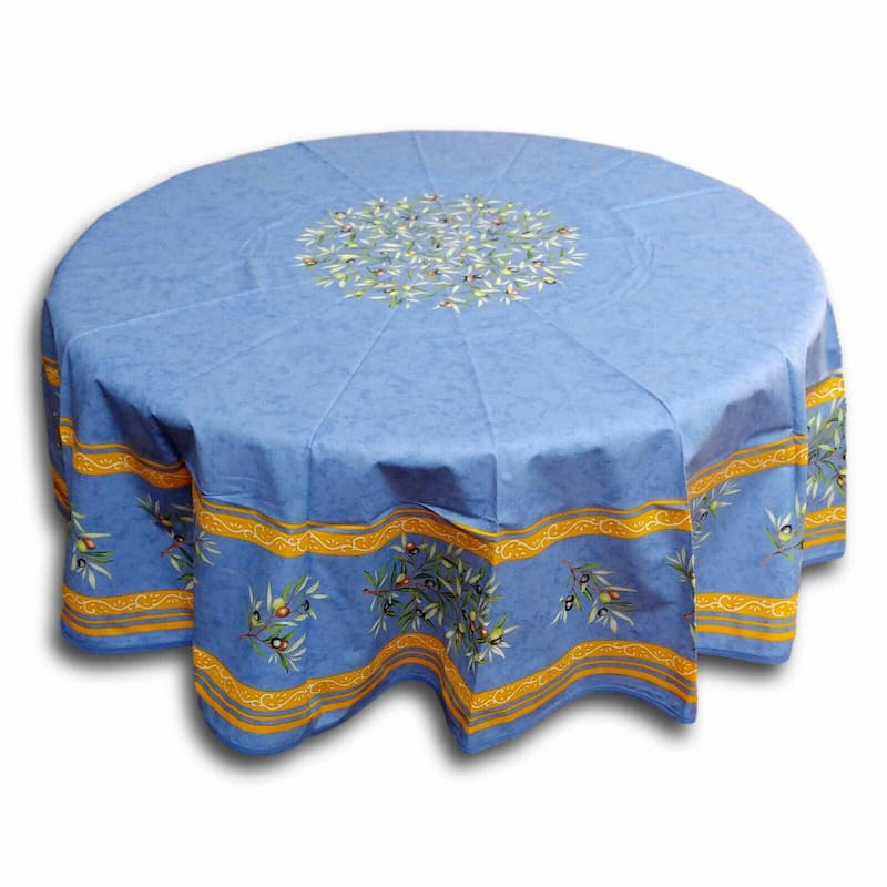 Wipeable Spill Resistant Provencal Cotton Cannes Collection Tablecloth
