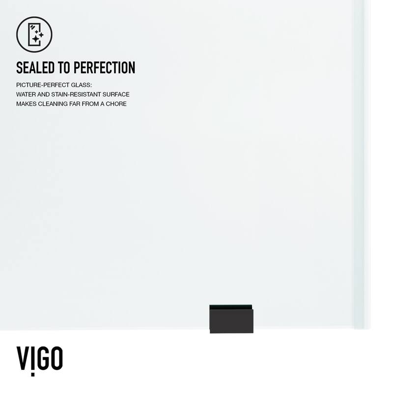 VIGO Elan 56" to 60" W x 66" H Frameless Sliding Tub Door in Matte Black - 56-60