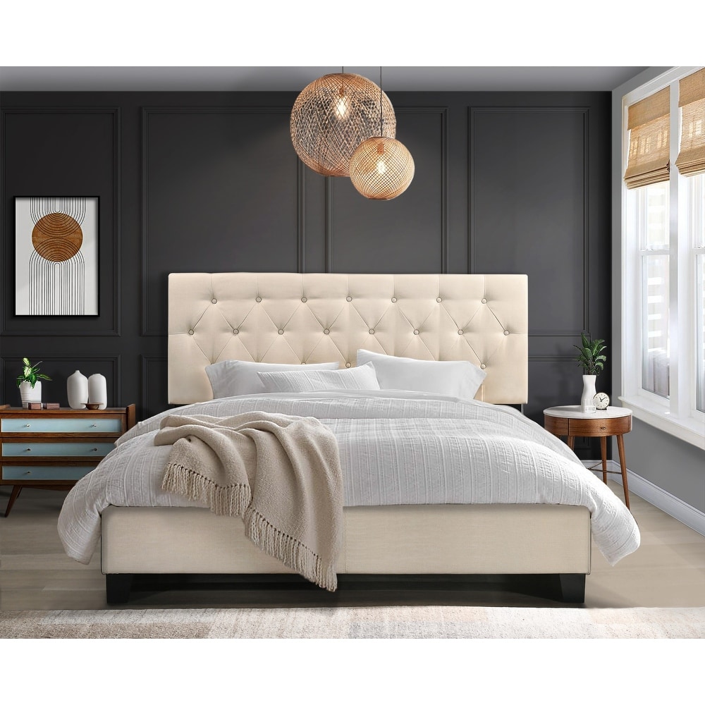 Beige Panel Bed Bedroom Furniture Bed Bath Beyond