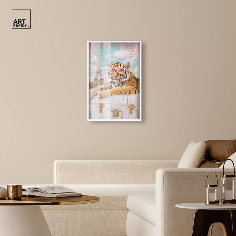 Tiger Luggage Paris Shadowbox by Art Remedy