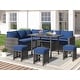 preview thumbnail 70 of 84, AECOJOY 7 Pieces Patio Furniture Set Outdoor Sectional Sofa Rattan Conversation Set Dark Blue