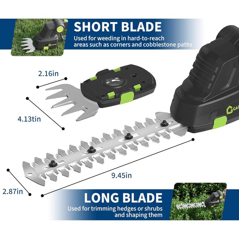 Cordless 2 in 1 Grass Shear Hedge Trimmer for Yards, Gardens, Lawn Care