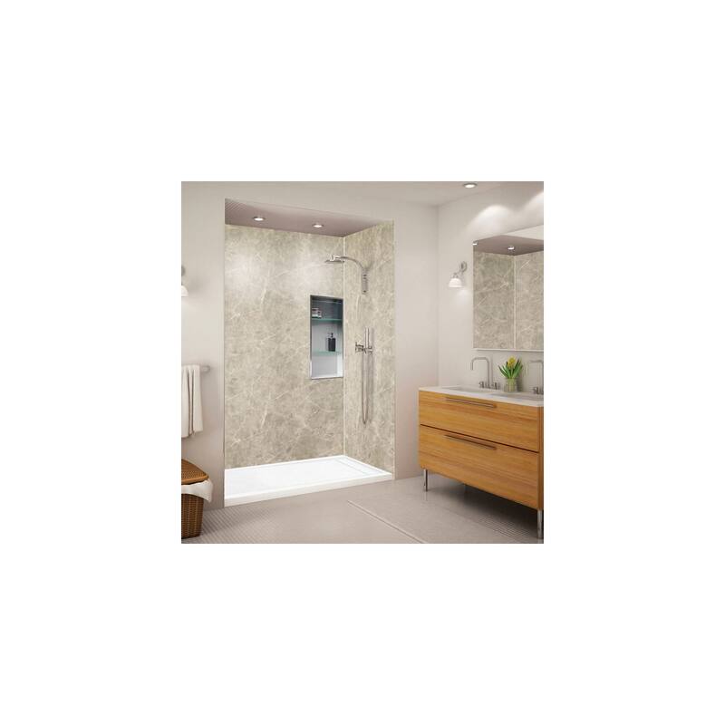 Transolid Linear 60" x 32" Alcove Shower Base with Right Hand Drain - 60" x 32" - 60" x 32"