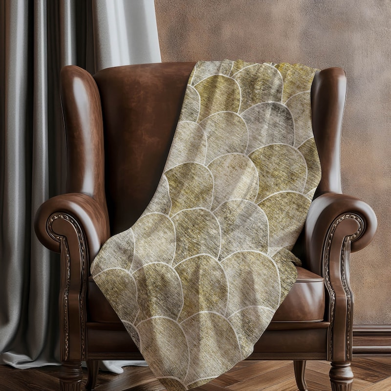Premium Machine Washable Modern Arches Sherpa Throw Blanket